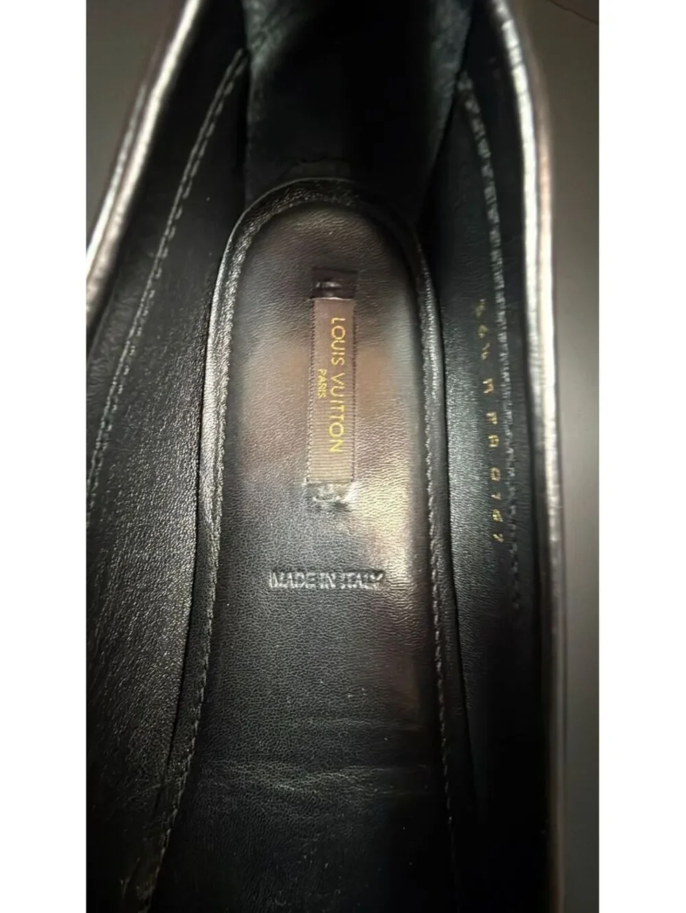 Louis Vuitton Black & Gold Driving Loafers Size 36.5